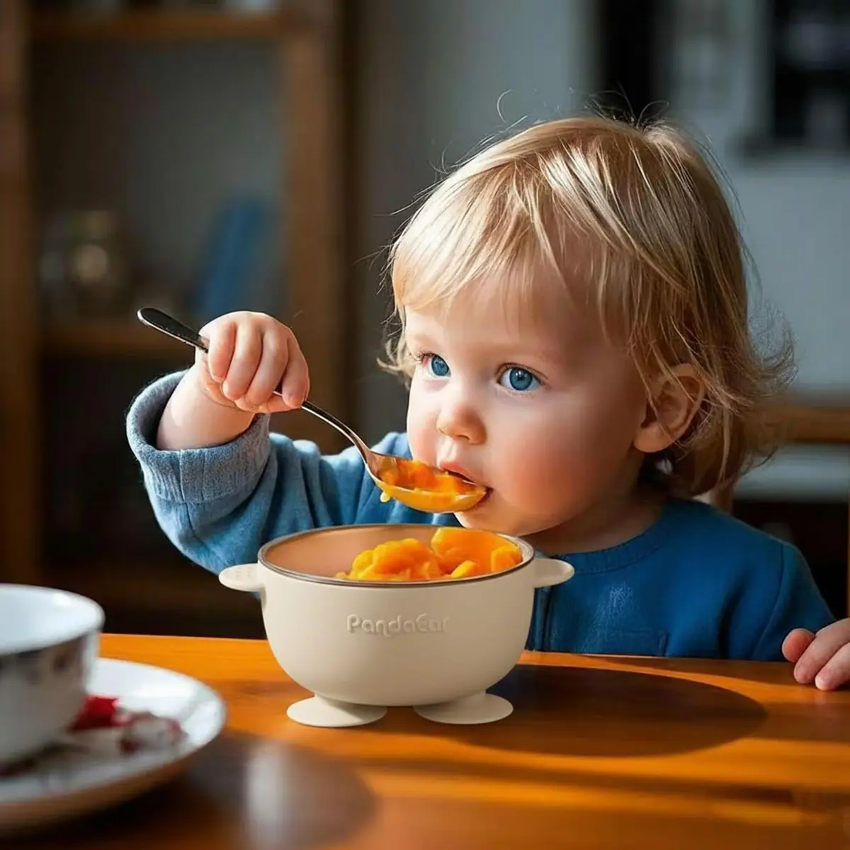 PandaEar 3 Pack Stainless Steel Baby Suction Bowls | Non-Slip Child Food Bowls with Silicone Sleeve for Toddlers & Infants - view 2