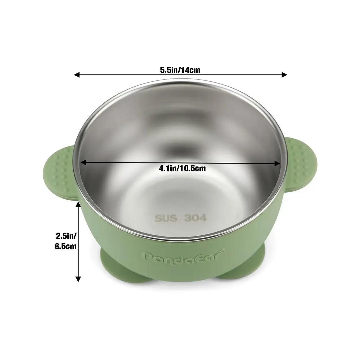 PandaEar 3 Pack Stainless Steel Baby Suction Bowls | Non-Slip Child Food Bowls with Silicone Sleeve for Toddlers & Infants - view 4
