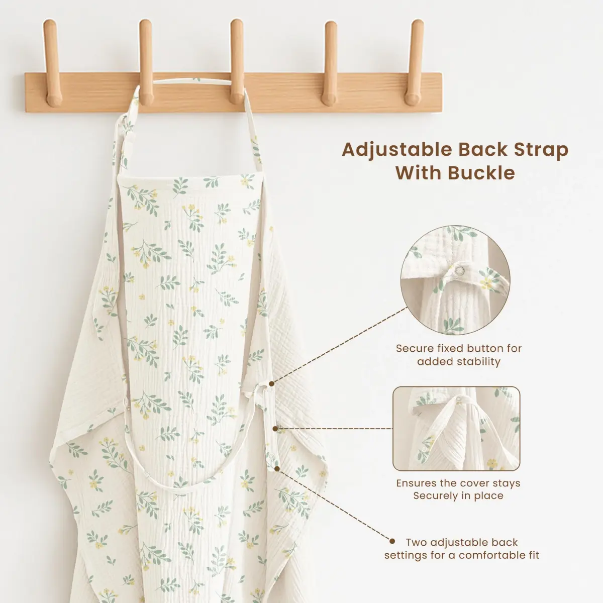 Konssy 2-Pack Muslin Nursing Cover Up with Rigid Hoop | 100% Cotton, Breathable, Adjustable Strap - view 4