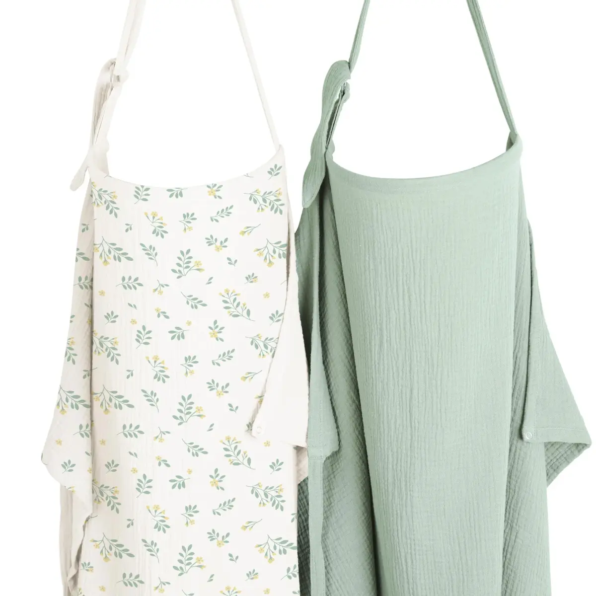 Konssy 2-Pack Muslin Nursing Cover Up with Rigid Hoop | 100% Cotton, Breathable, Adjustable Strap - main product image