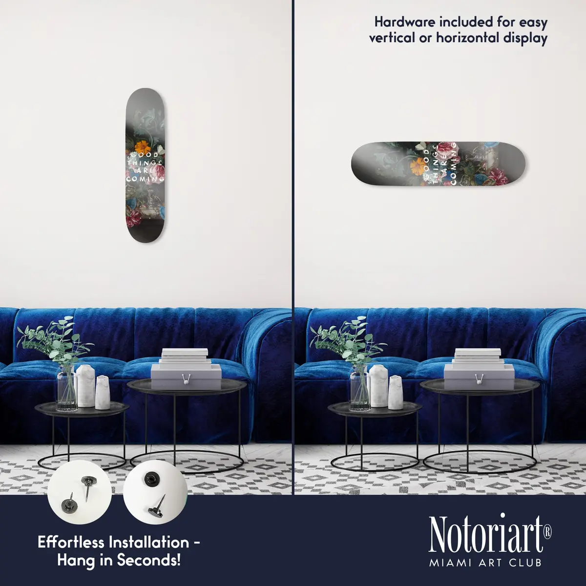 NotoriArt Modern Typography Acrylic Wall Art Die-Cut 8" x 32" | Skateboard Pop Art Decor - view 3