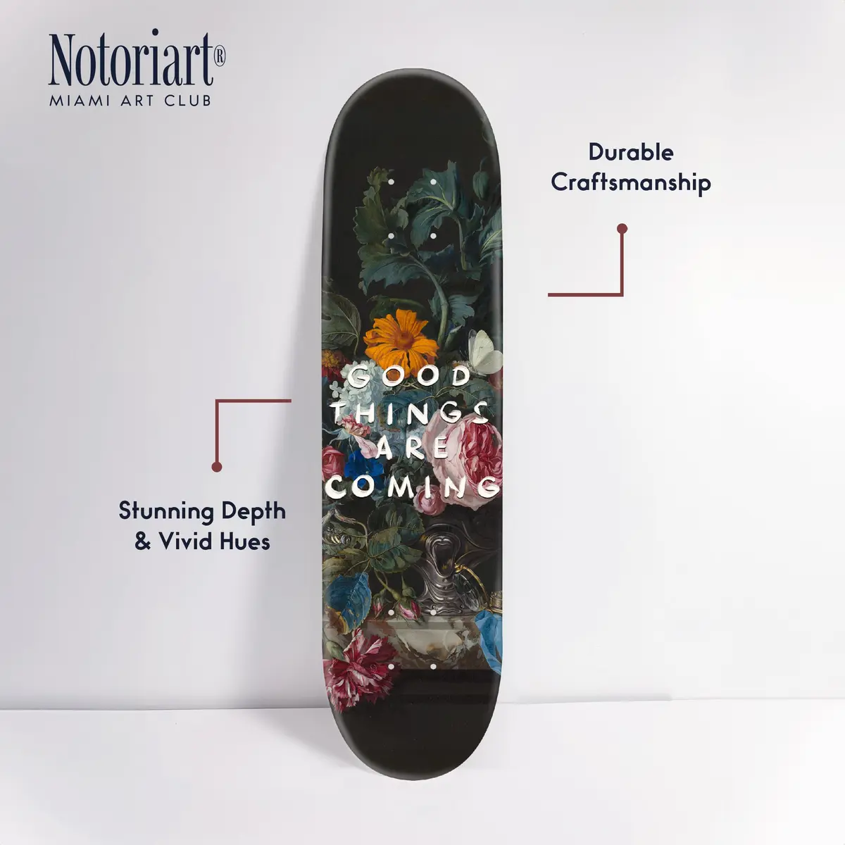 NotoriArt Modern Typography Acrylic Wall Art Die-Cut 8" x 32" | Skateboard Pop Art Decor - view 4