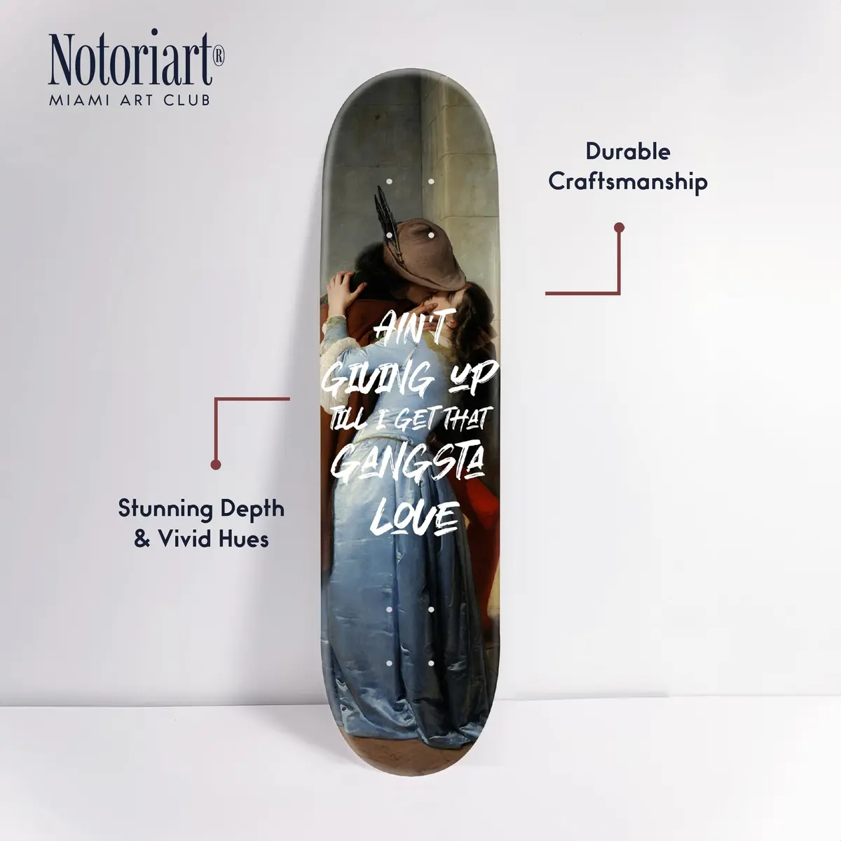 NotoriArt Modern Typography Acrylic Wall Art Die-Cut 8" x 32" | Skateboard Pop Art Decor - view 4