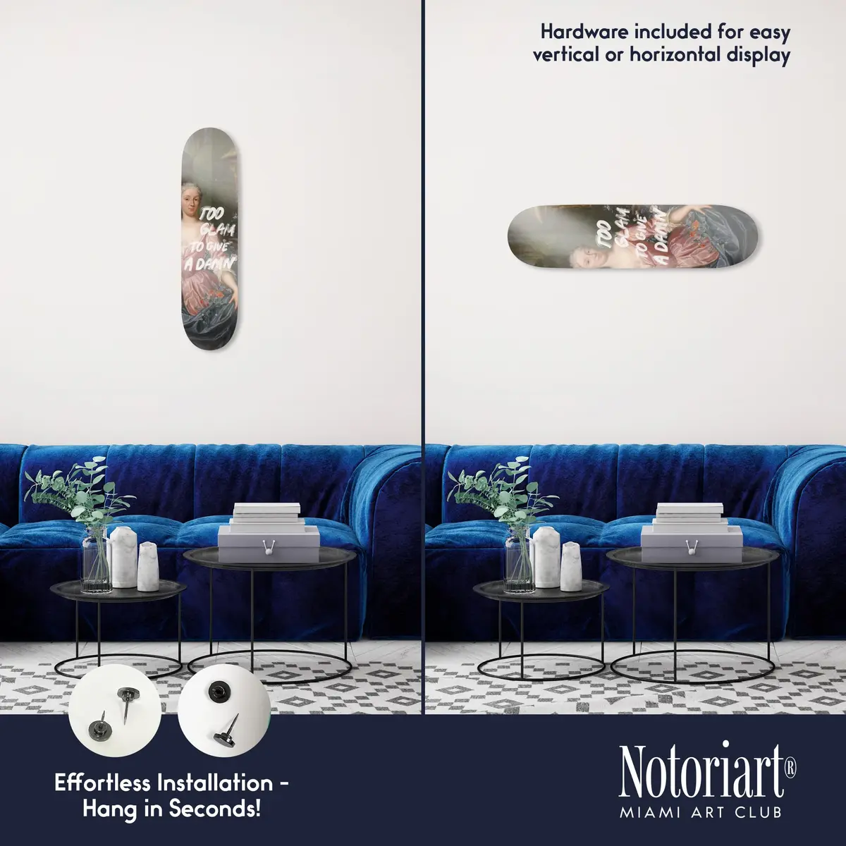 NotoriArt Acrylic Wall Art Skateboard 8" x 32" | Modern Pop Culture Decor - view 3