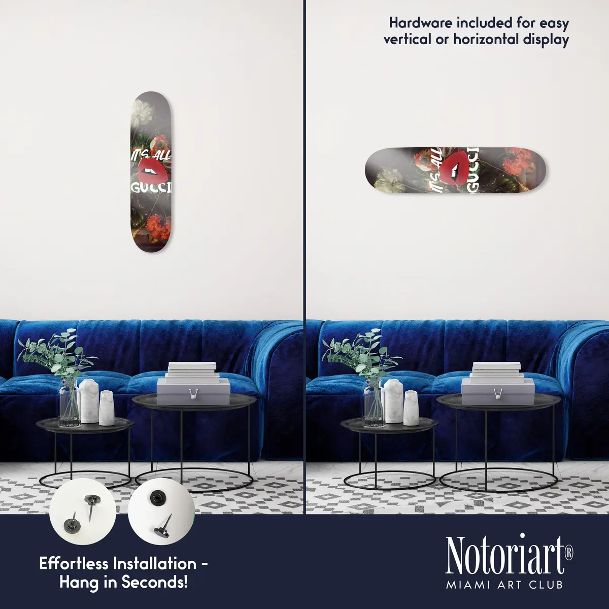 NotoriArt Modern Typography Acrylic Wall Art Die-Cut 8" x 32" | Skateboard Pop Art Decor - view 3