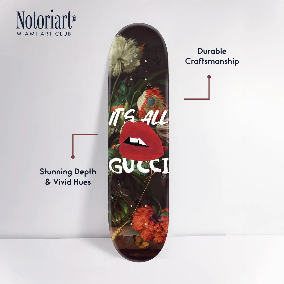 NotoriArt Modern Typography Acrylic Wall Art Die-Cut 8" x 32" | Skateboard Pop Art Decor - view 4