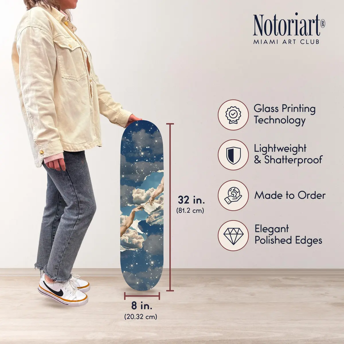 NotoriArt Retro Collage Art Wall Decor 8" x 32" | Skateboard Pop Art Statement - view 6