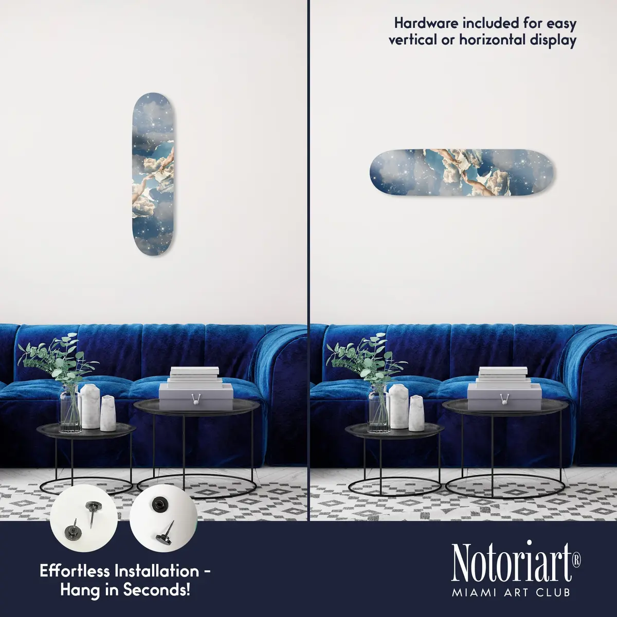 NotoriArt Retro Collage Art Wall Decor 8" x 32" | Skateboard Pop Art Statement - view 3