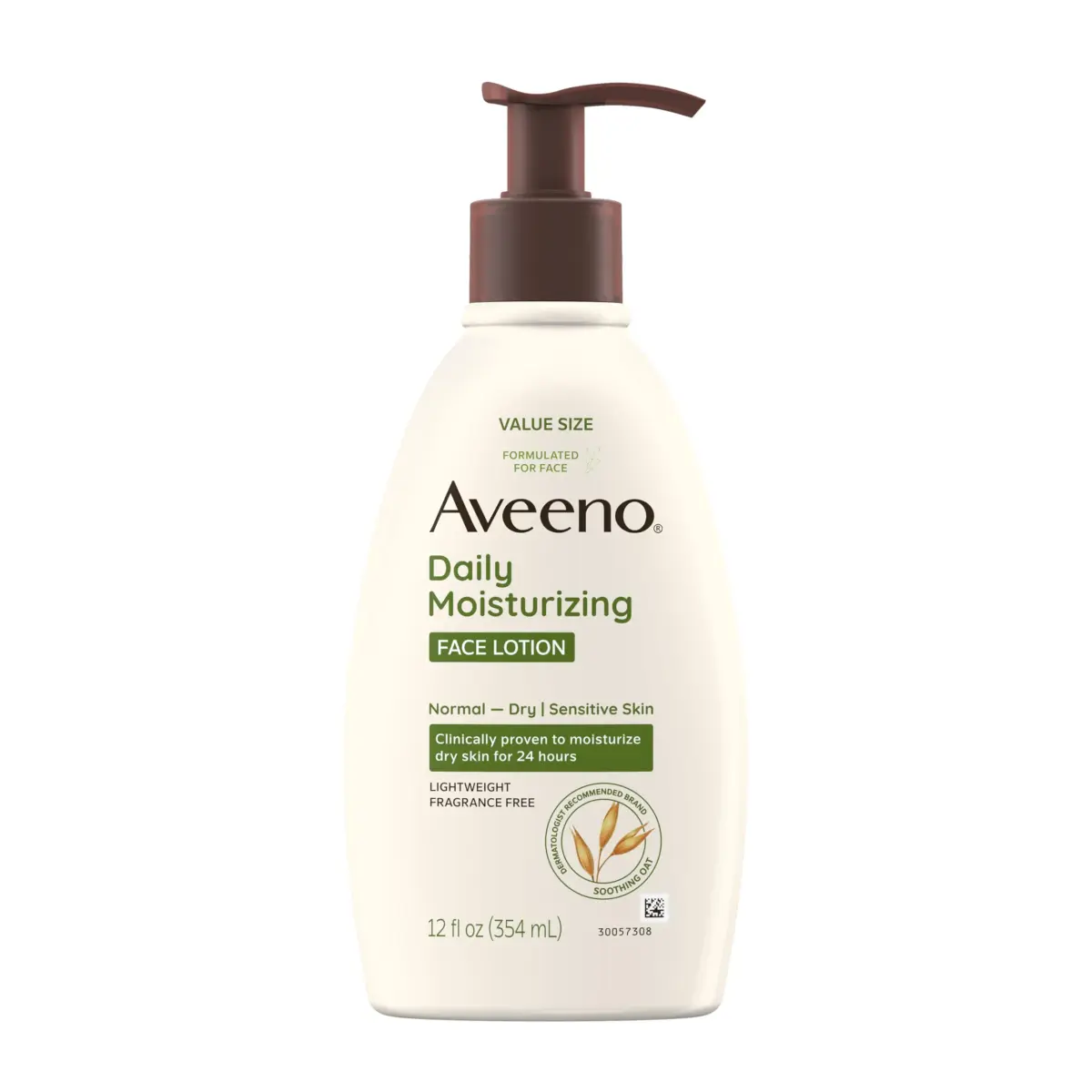 Aveeno Daily Moisturizing Face Lotion Fragrance Free 355ml (12 fl. oz) | Hydrates Dry, Sensitive Skin - main product image
