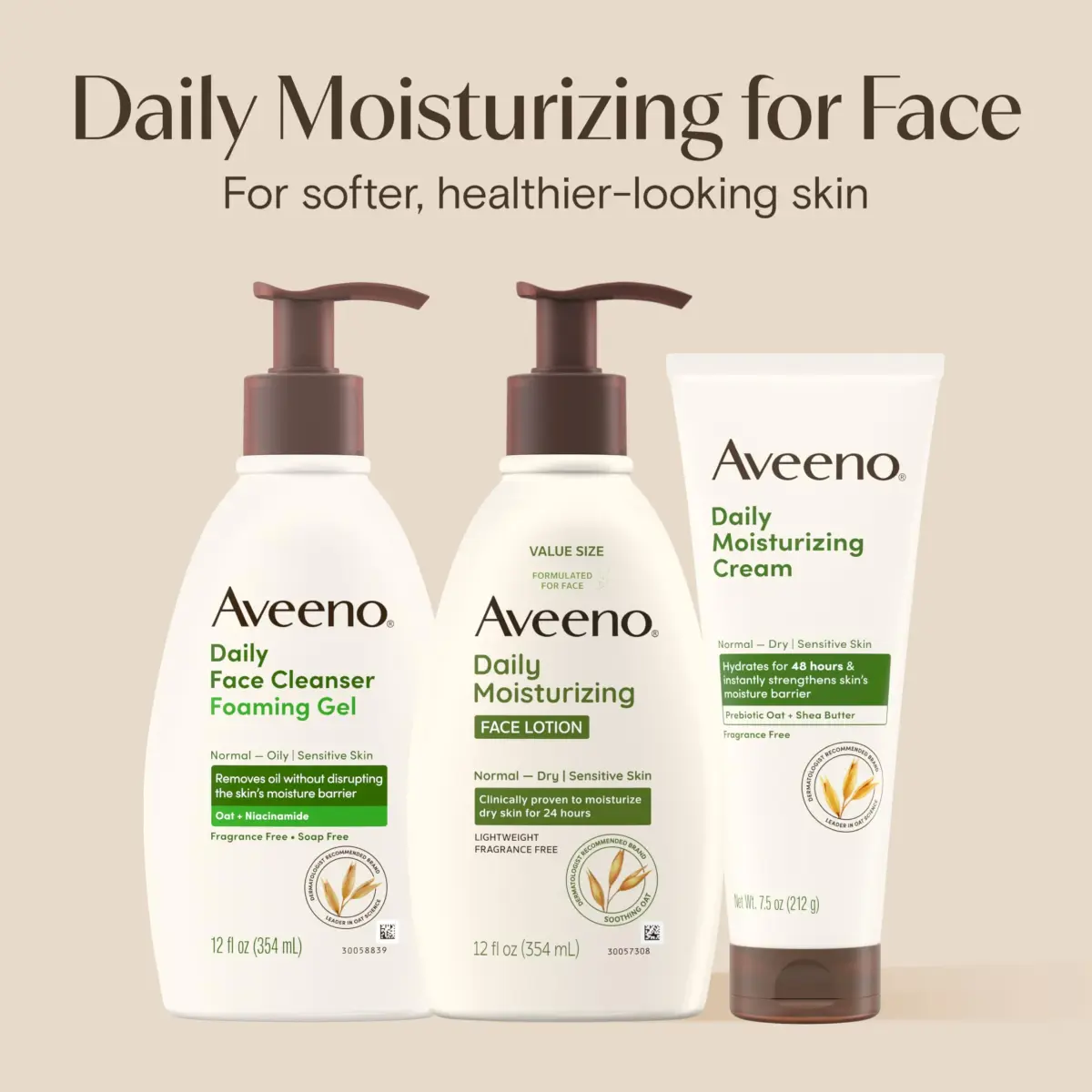 Aveeno Daily Moisturizing Face Lotion Fragrance Free 355ml (12 fl. oz) | Hydrates Dry, Sensitive Skin - view 5