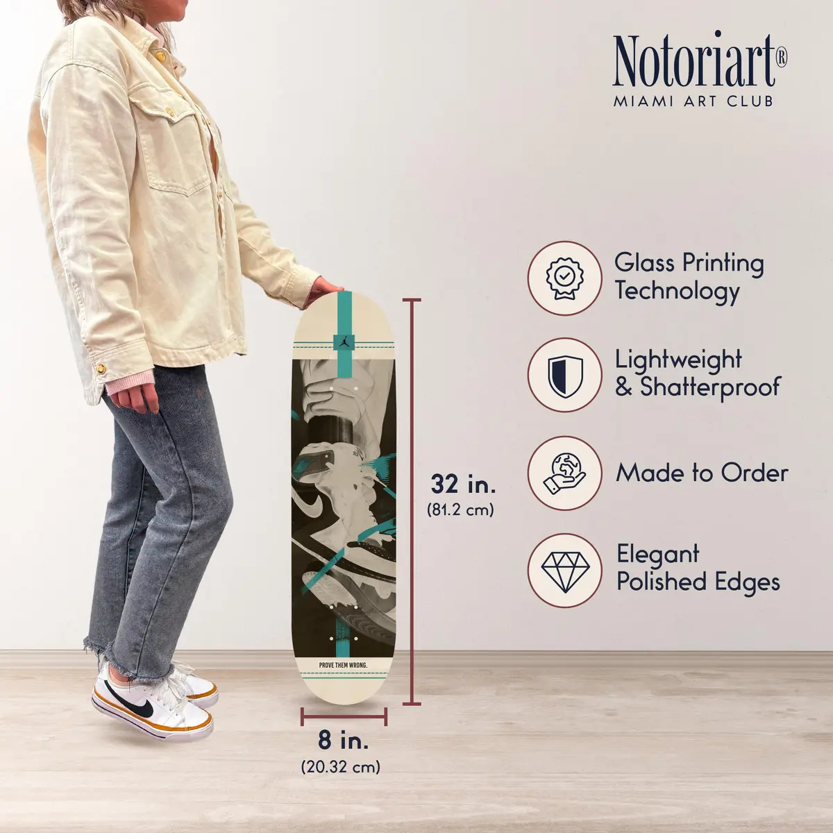 NotoriArt Wall Art 8" x 32" Acrylic Skateboard Set | Retro Urban Pop Culture - view 6