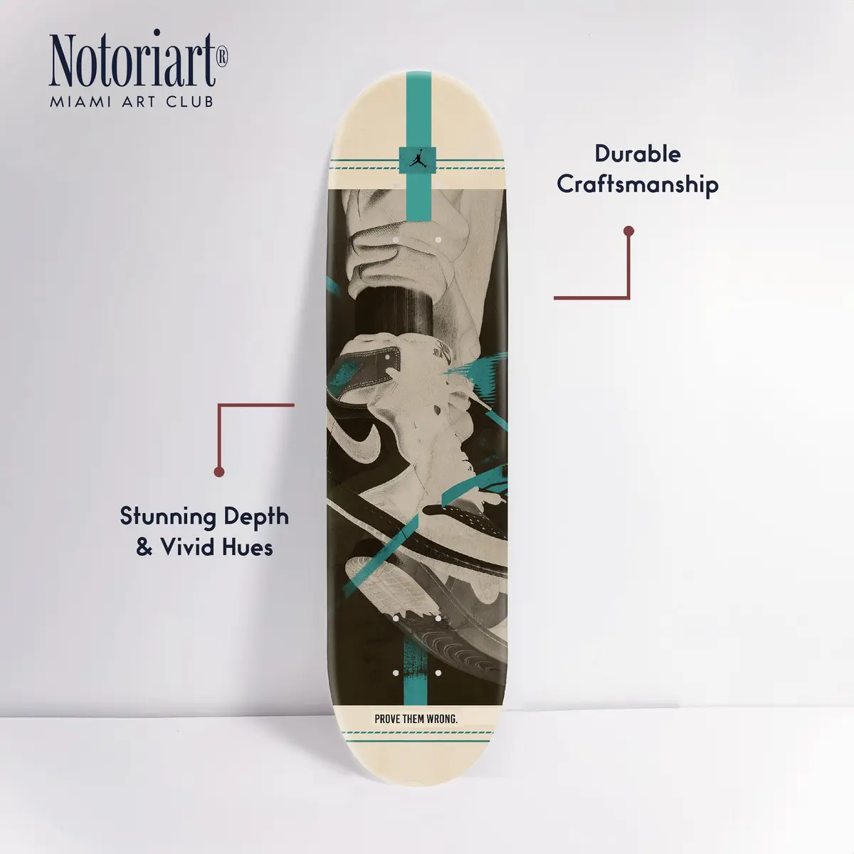 NotoriArt Wall Art 8" x 32" Acrylic Skateboard Set | Retro Urban Pop Culture - view 4