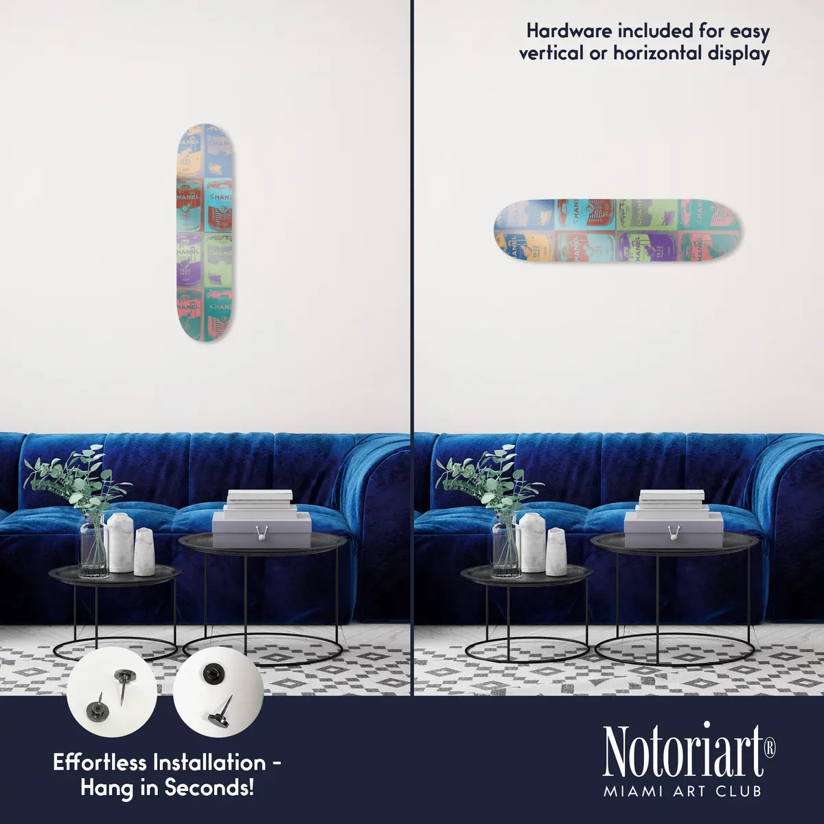 NotoriArt Trendy Pop Acrylic Wall Art Die-Cut 8" x 32" | Skateboard Pop Art Decor - view 3