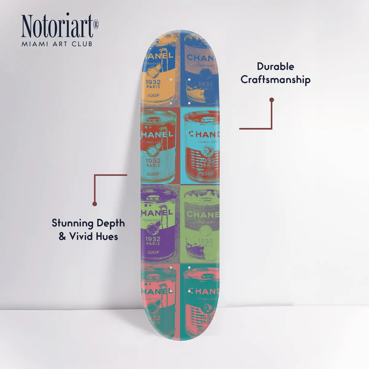 NotoriArt Trendy Pop Acrylic Wall Art Die-Cut 8" x 32" | Skateboard Pop Art Decor - view 4