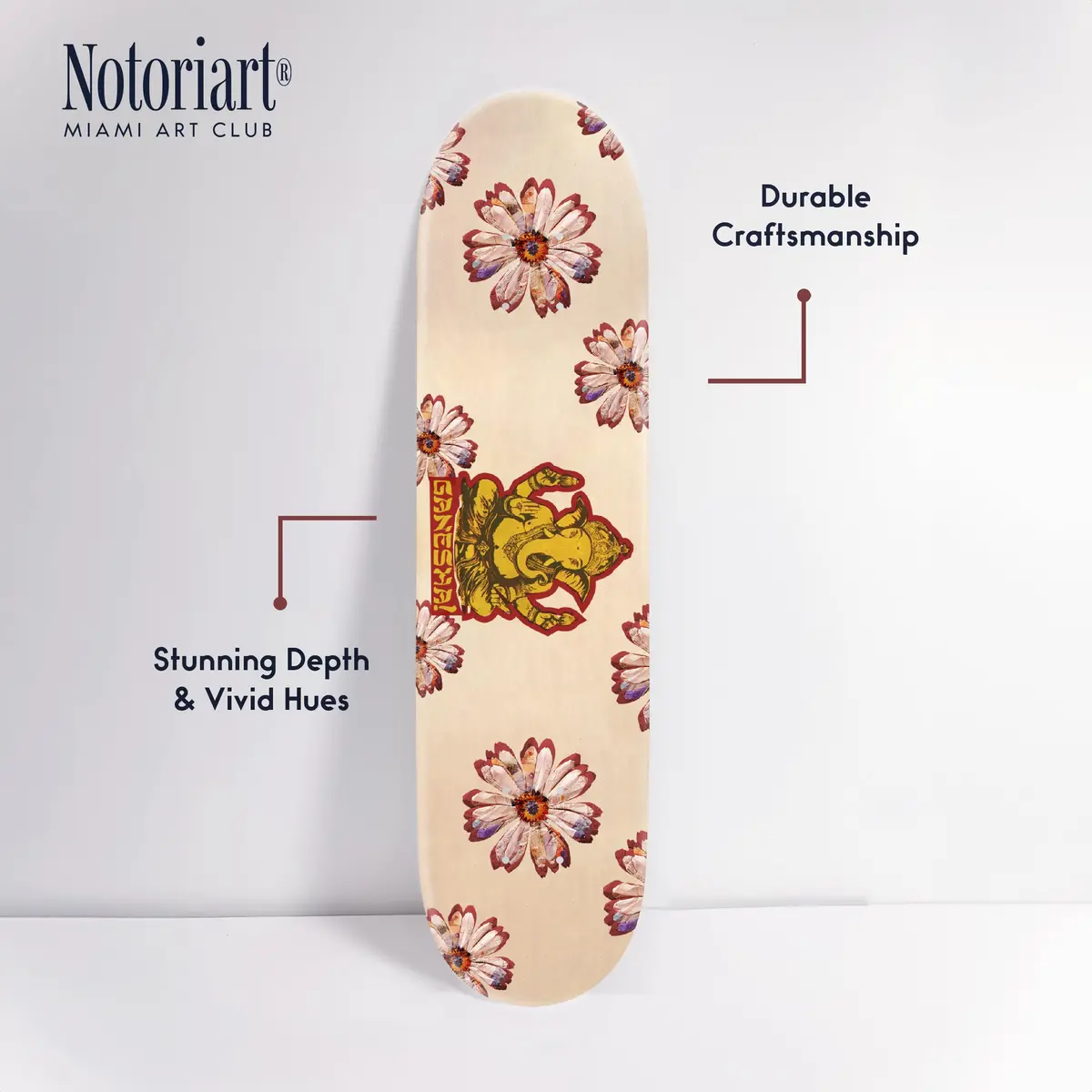 NotoriArt Wall Art Acrylic Panel 8" x 32" | Indian Elephant Skateboard Pop Art - view 4
