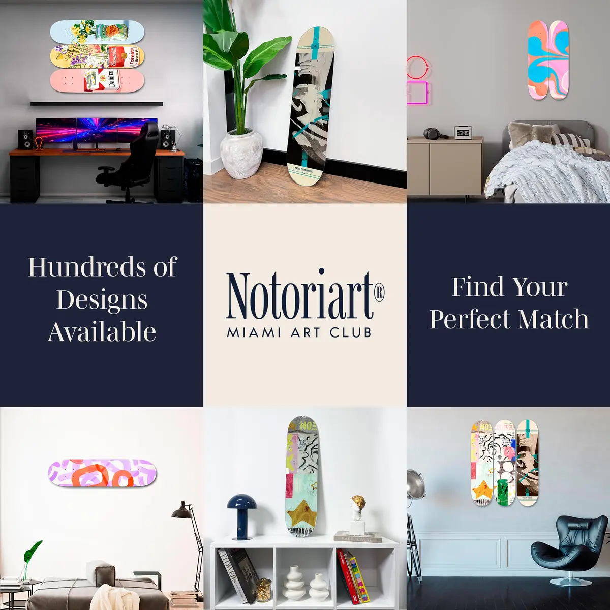 NotoriArt Modern Typography Acrylic Wall Art Die-Cut 8" x 32" | Skateboard Pop Art Decor - view 7