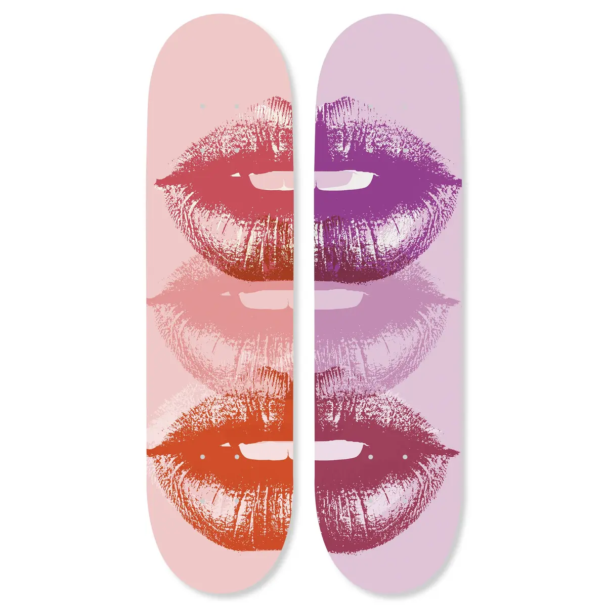 NotoriArt Pop Art Lips Skateboard Wall Art 8" x 32" Acrylic Pop Culture Decor - main product image