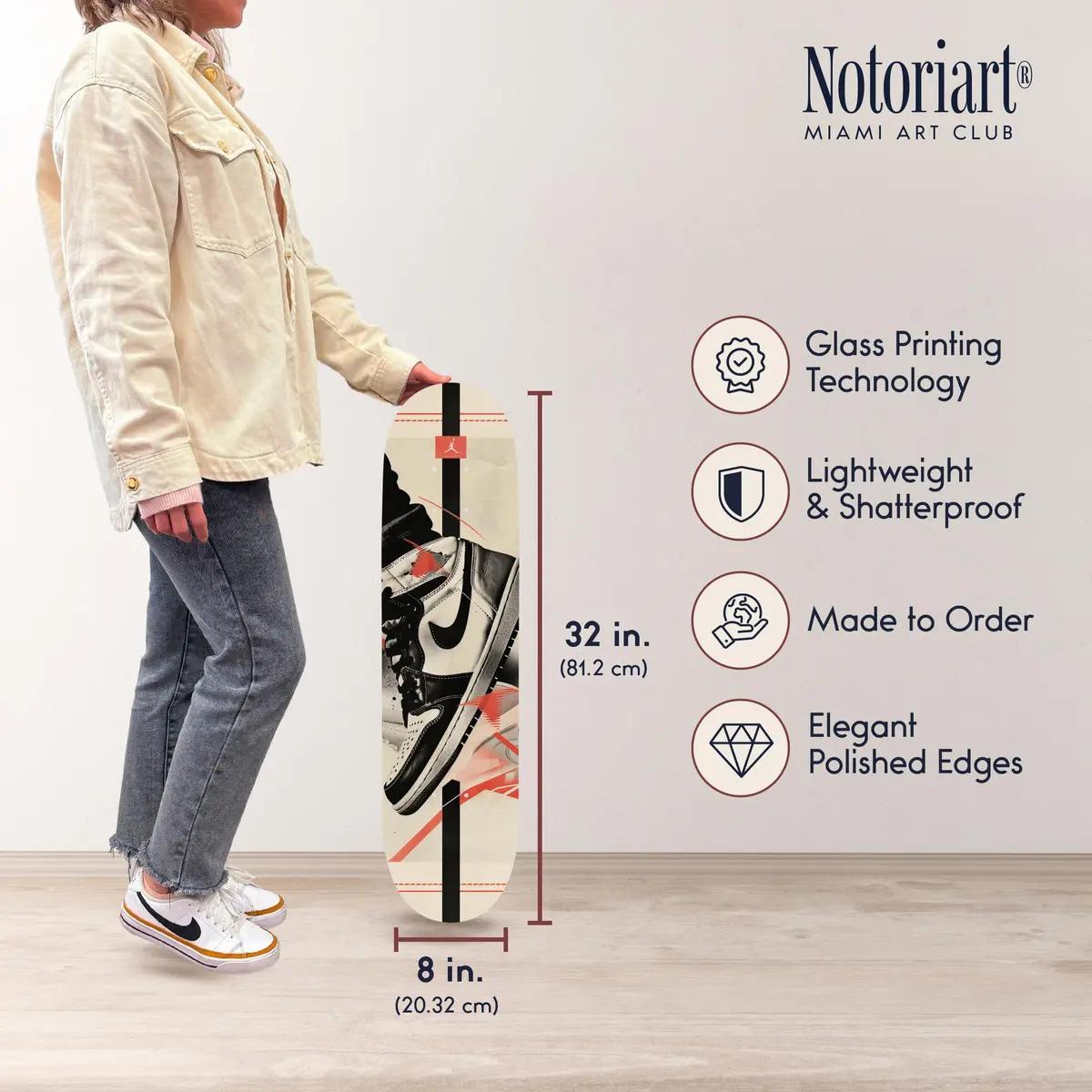NotoriArt Urban Graffiti Wall Art Acrylic Panel 8" x 32" | Retro Skateboard Poster - view 6
