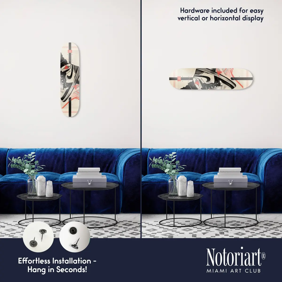 NotoriArt Urban Graffiti Wall Art Acrylic Panel 8" x 32" | Retro Skateboard Poster - view 3