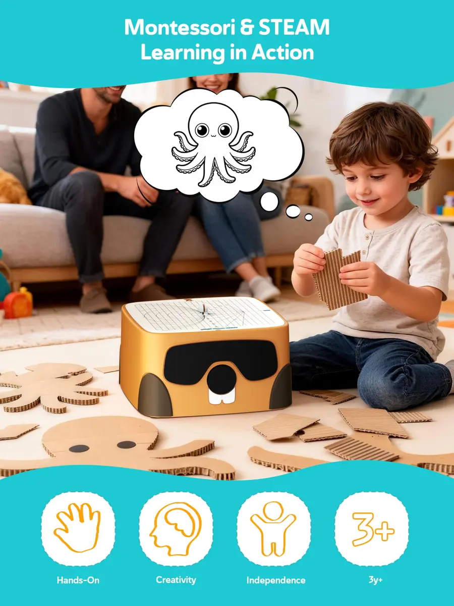 BEAVERBOT Cardboard Cutter for Kids, Safe Cardboard Saw Machine | Creative, Child-Friendly DIY Toy - view 4