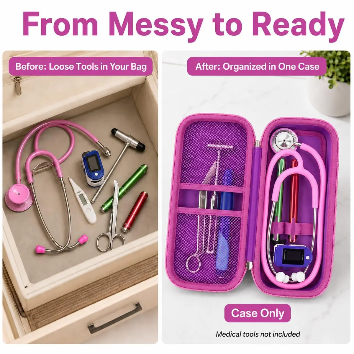 ALKOO Stethoscope Case for 3M Littmann Classic III/Cardiology IV, Violet | Hard Shell Protection for Professionals - view 7