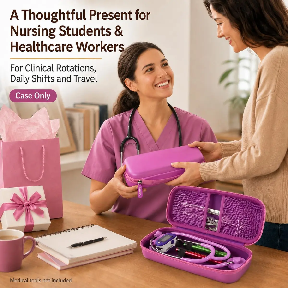 ALKOO Stethoscope Case for 3M Littmann Classic III/Cardiology IV, Violet | Hard Shell Protection for Professionals - view 8