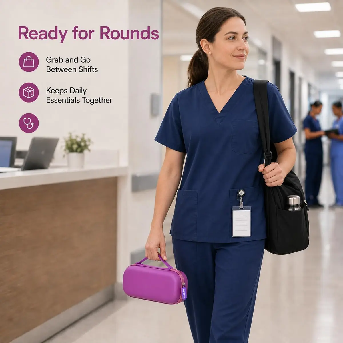 ALKOO Stethoscope Case for 3M Littmann Classic III/Cardiology IV, Violet | Hard Shell Protection for Professionals - view 9