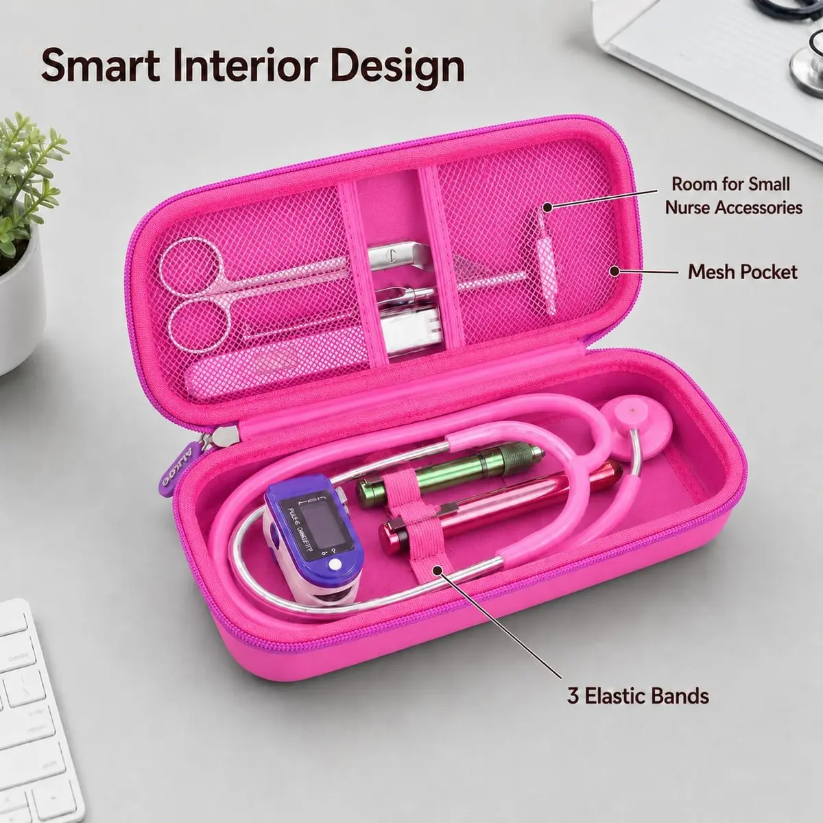 ALKOO Stethoscope Case for 3M Littmann Classic III/Cardiology IV, Lavender | Protects Your Essential Medical Tools - view 3