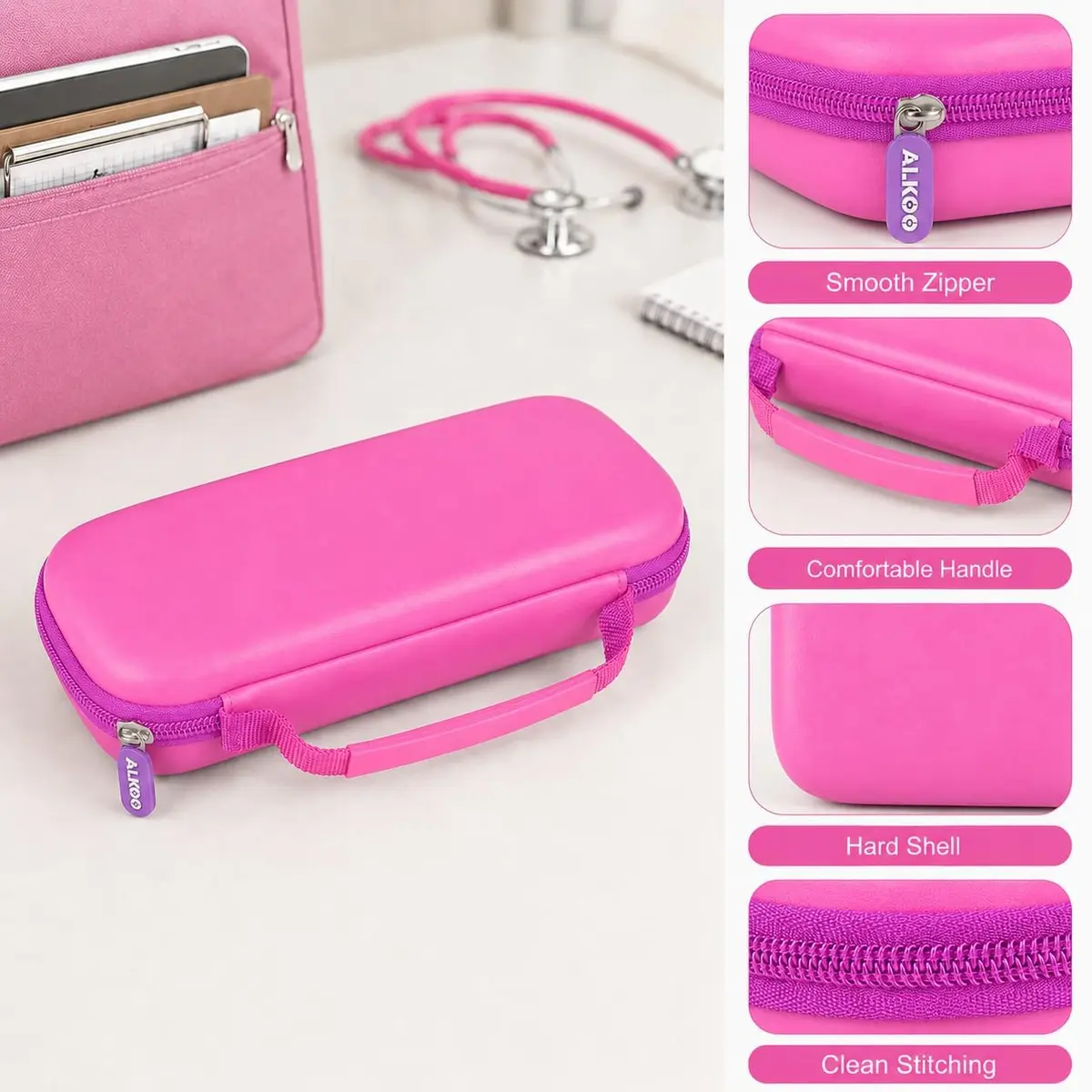 ALKOO Stethoscope Case for 3M Littmann Classic III/Cardiology IV, Lavender | Protects Your Essential Medical Tools - view 4