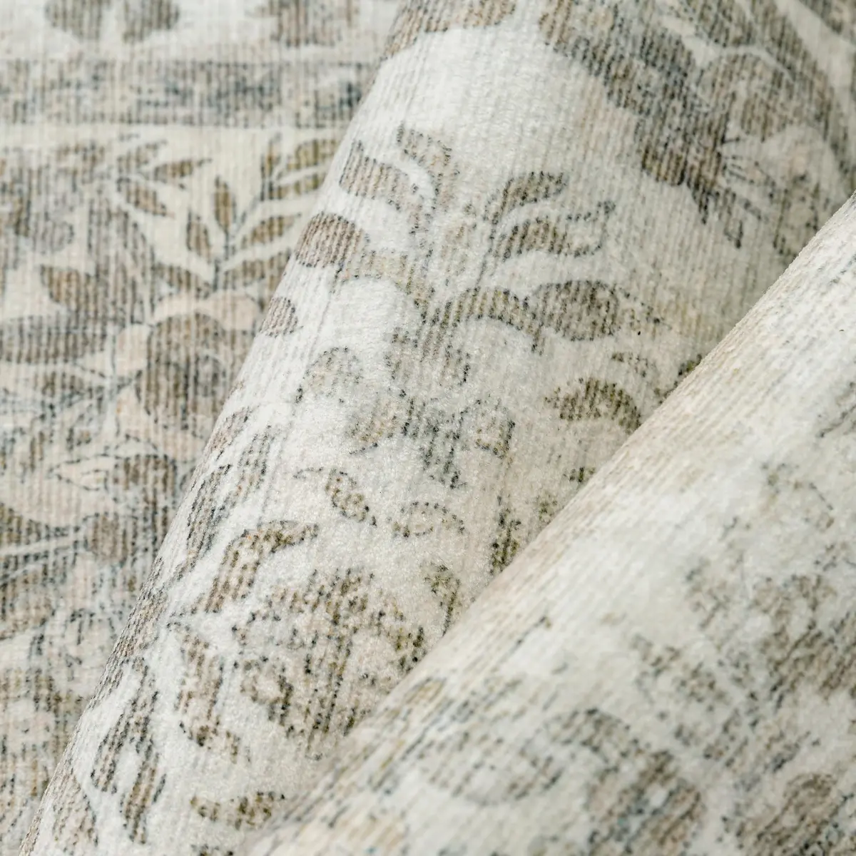 PureCozy 5x7 Washable Area Rug Cream Beige | Vintage Floral, Non Slip, Kid & Pet Friendly - view 8