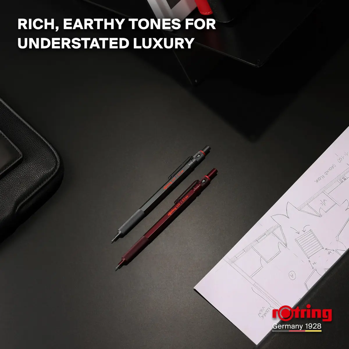 Rotring 600 Full-Metal Body 0.7mm Mechanical Pencil, Black, for Precise Ruler-Based Drawing | Hexagonal Barrel Prevents Sliding - view 8