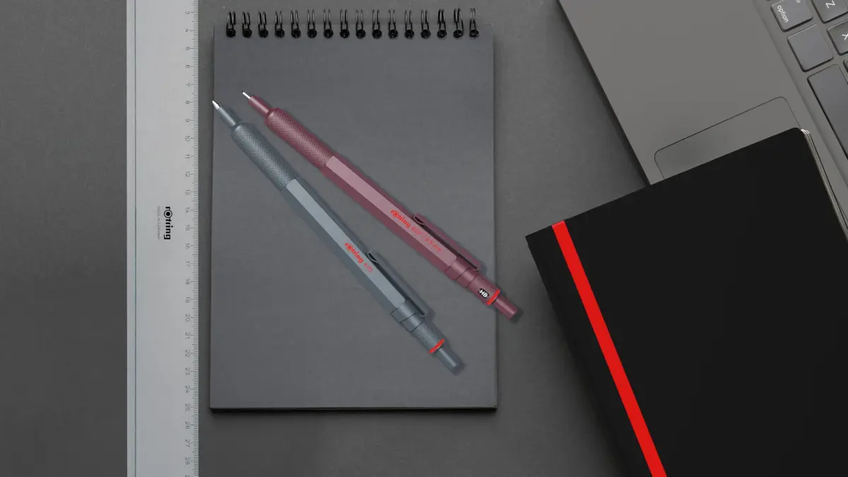 Rotring 600 Full-Metal Body 0.7mm Mechanical Pencil, Black, for Precise Ruler-Based Drawing | Hexagonal Barrel Prevents Sliding - view 2