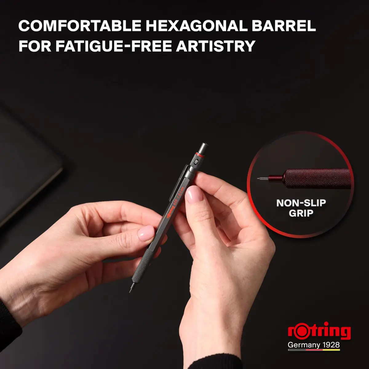Rotring 600 Mechanical Pencil 0.5 mm Silver | Precision Drafting Tool - view 5