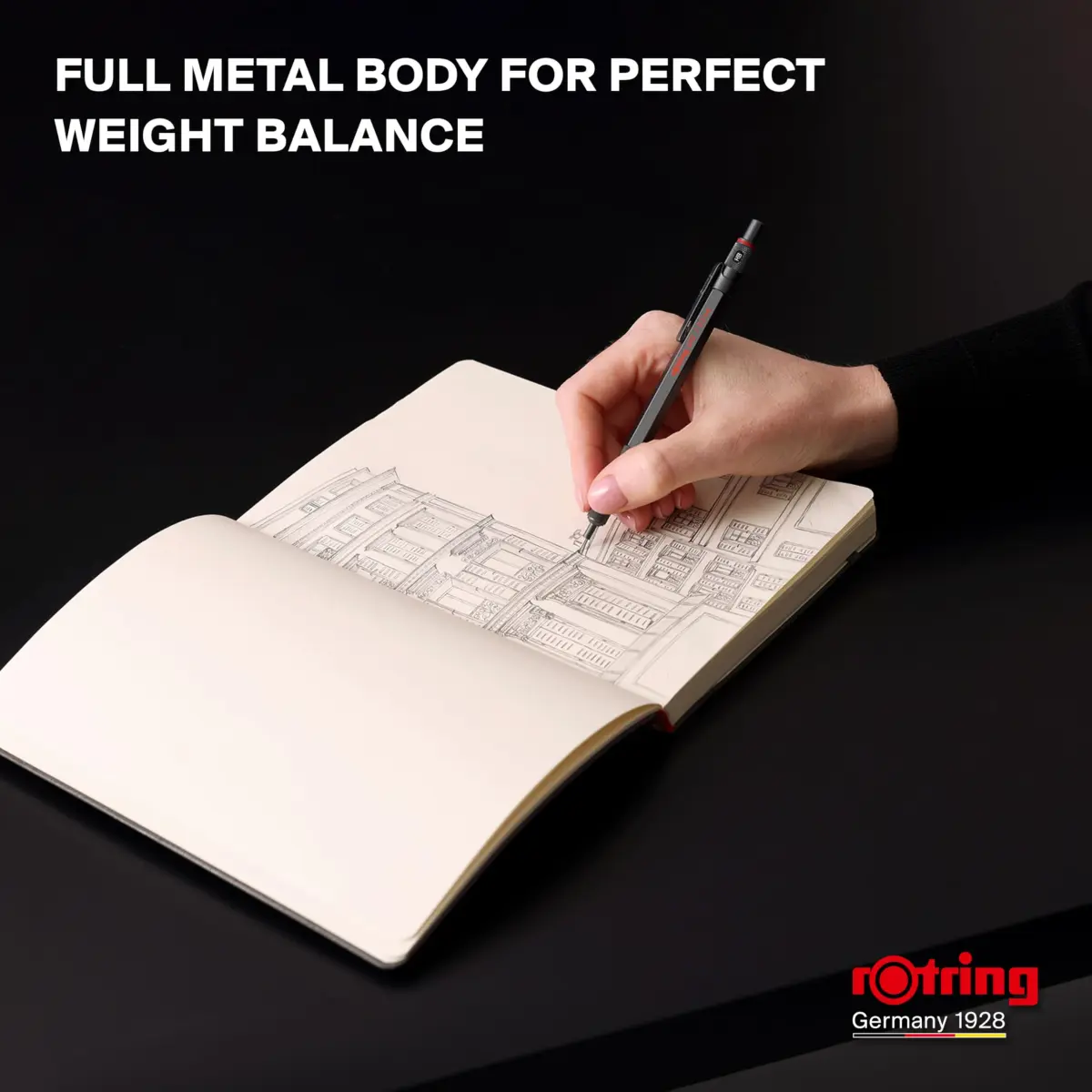 Rotring 600 Mechanical Pencil 0.5 mm Silver | Precision Drafting Tool - view 4
