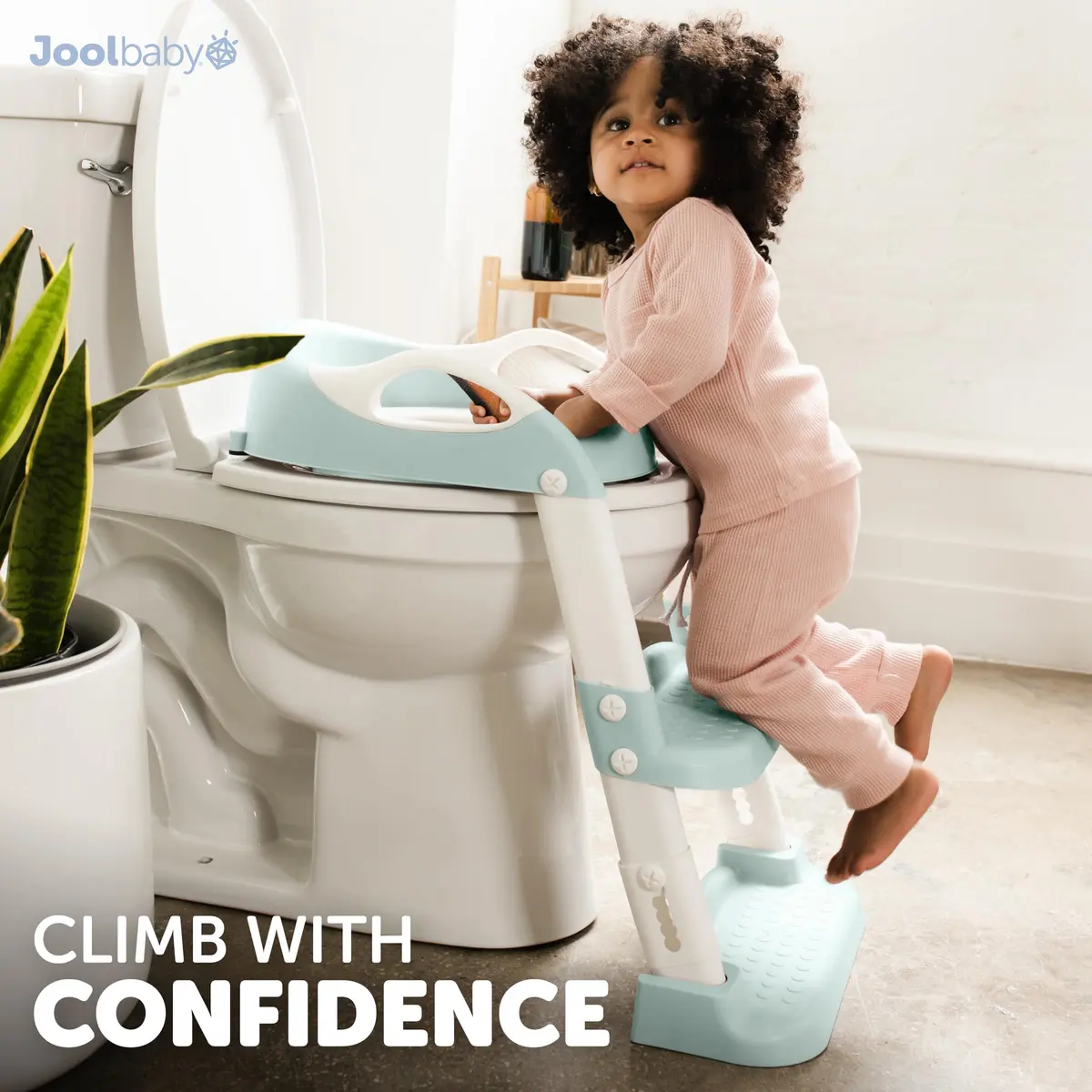 Jool Baby Potty Training Seat with 2 Step Ladder | Adjustable Height, Splash Guard, Foldable (Aqua) - view 6