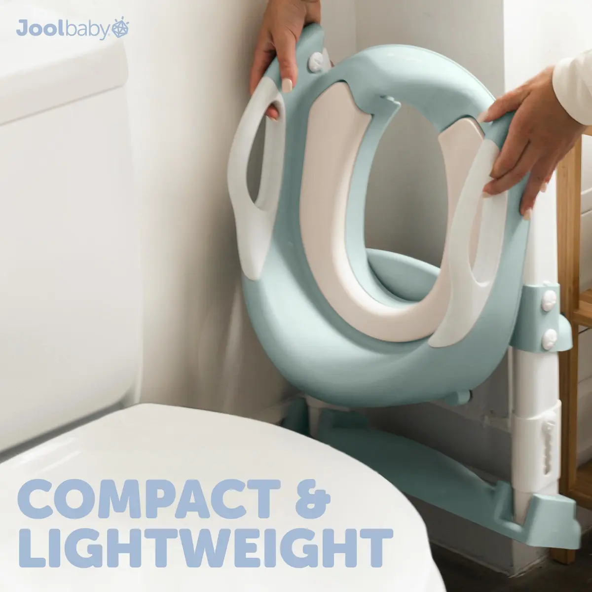 Jool Baby Potty Training Seat with 2 Step Ladder | Adjustable Height, Splash Guard, Foldable (Aqua) - view 7