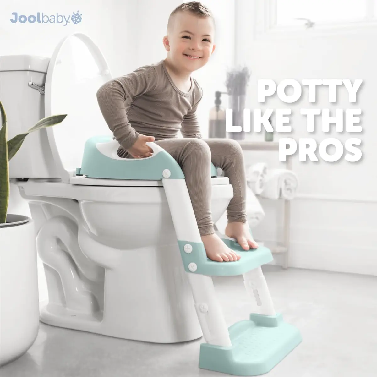 Jool Baby Potty Training Seat with 2 Step Ladder | Adjustable Height, Splash Guard, Foldable (Aqua) - view 8