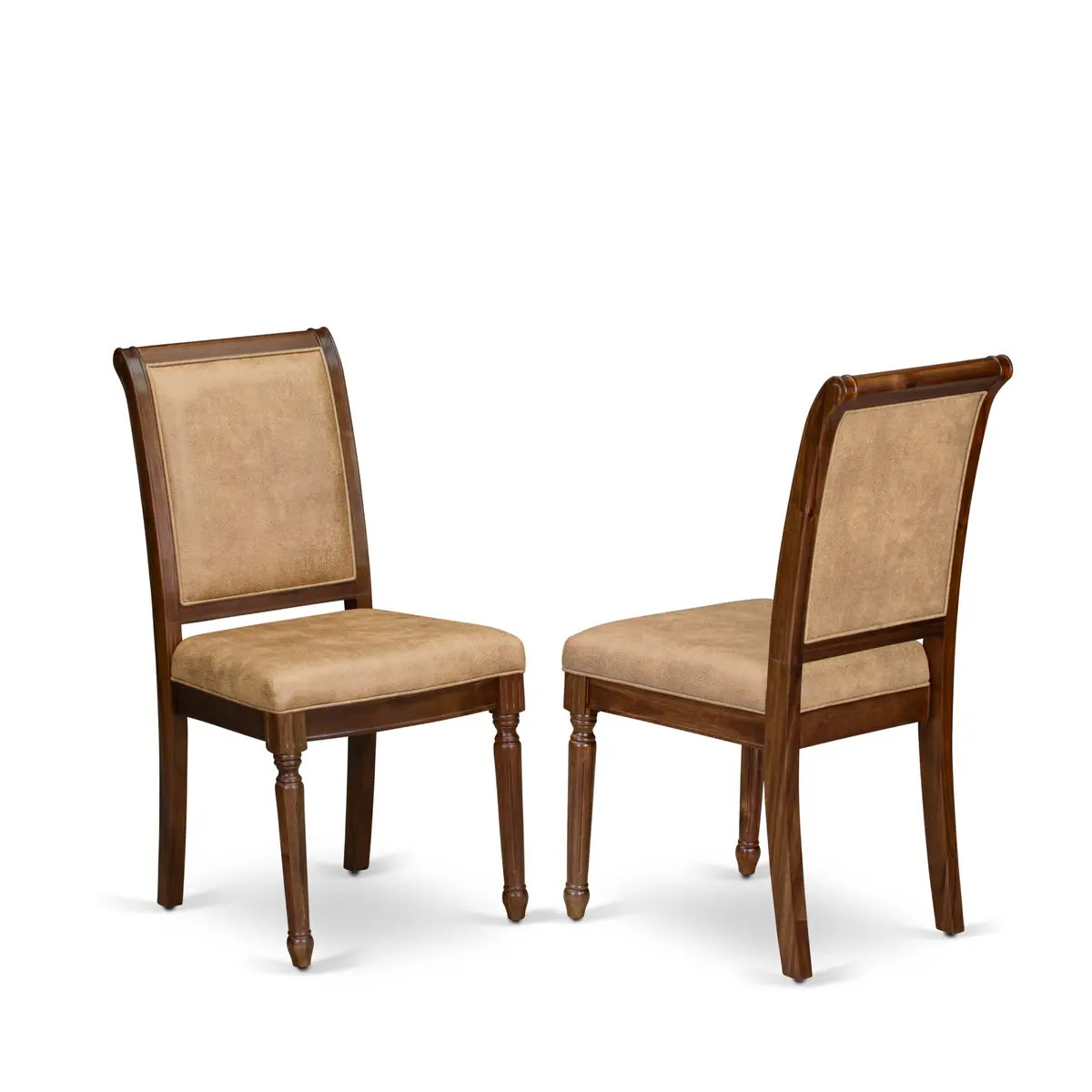 Luxe by East West Furniture CYC-AWA-28 Modern Dining Chairs 19x19.5x39 in Grey Polyester, Set of 2 - main product image