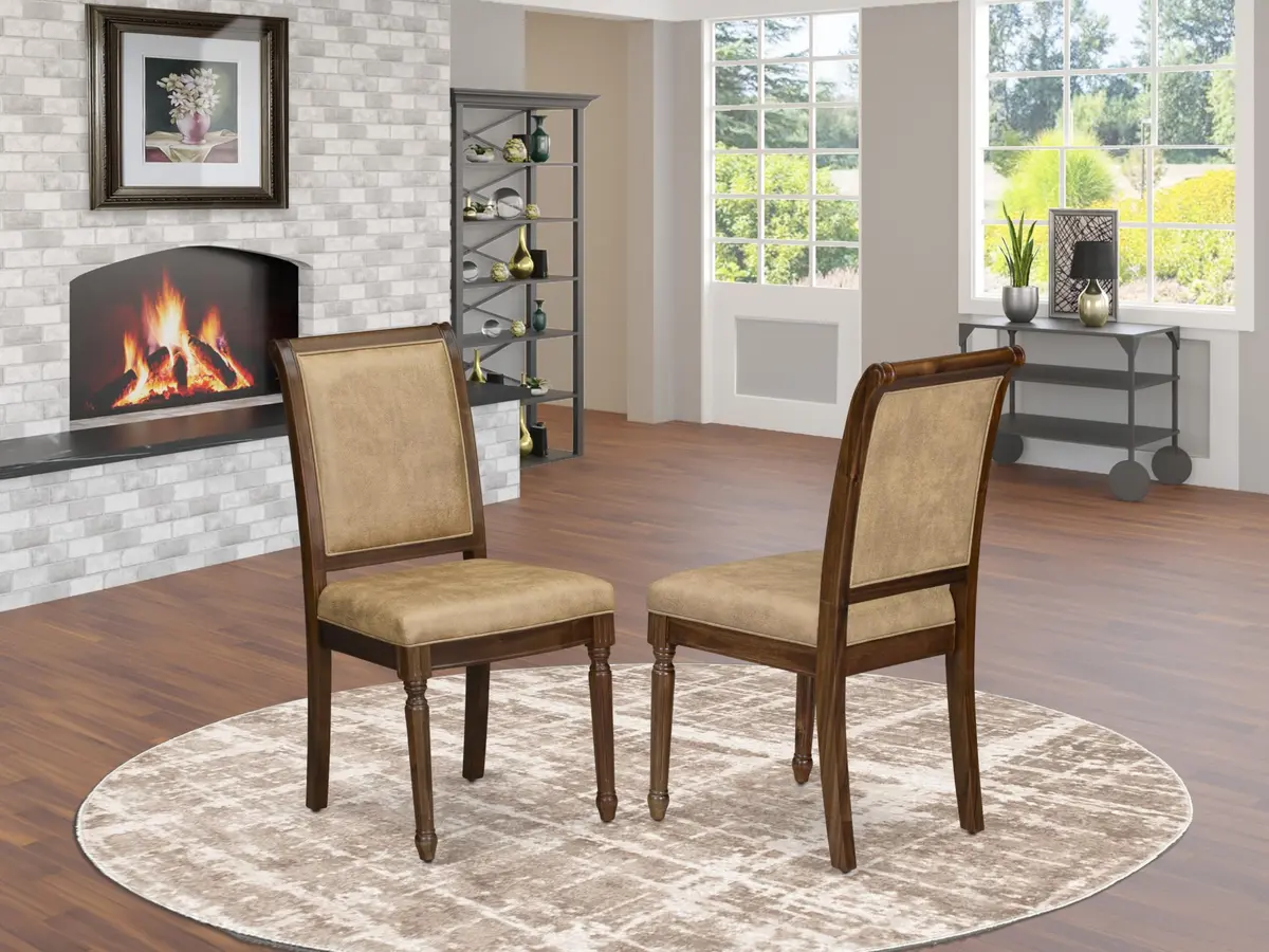 Luxe by East West Furniture CYC-AWA-28 Modern Dining Chairs 19x19.5x39 in Grey Polyester, Set of 2 - view 2