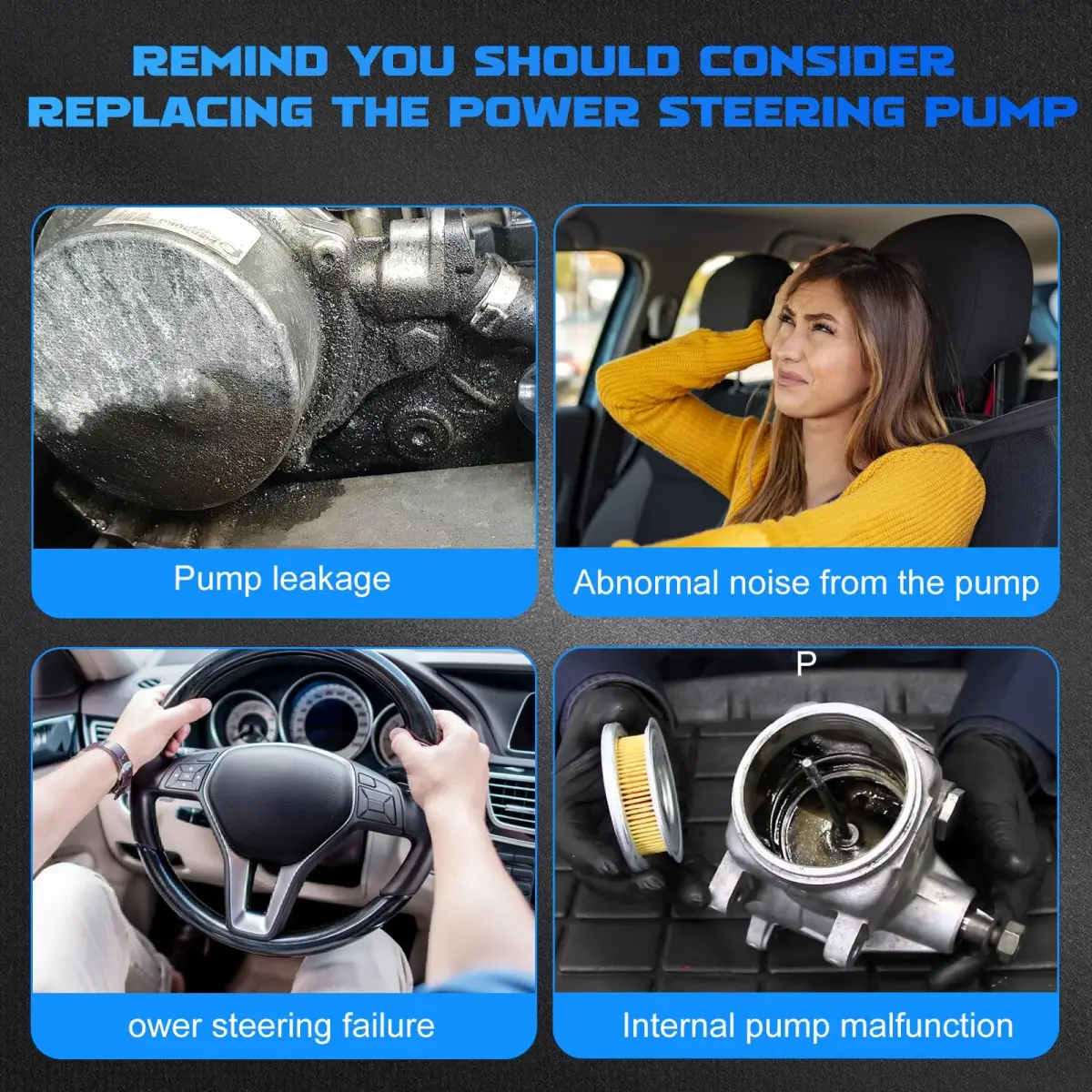YOMALL Power Steering Pump 20-2402 with Pulley | Fits 2007-2010 Cirrus, Sebring, 2011-2014 200, 2008-2014 Avenger, 2009-2020 Journey 2.4L - view 5