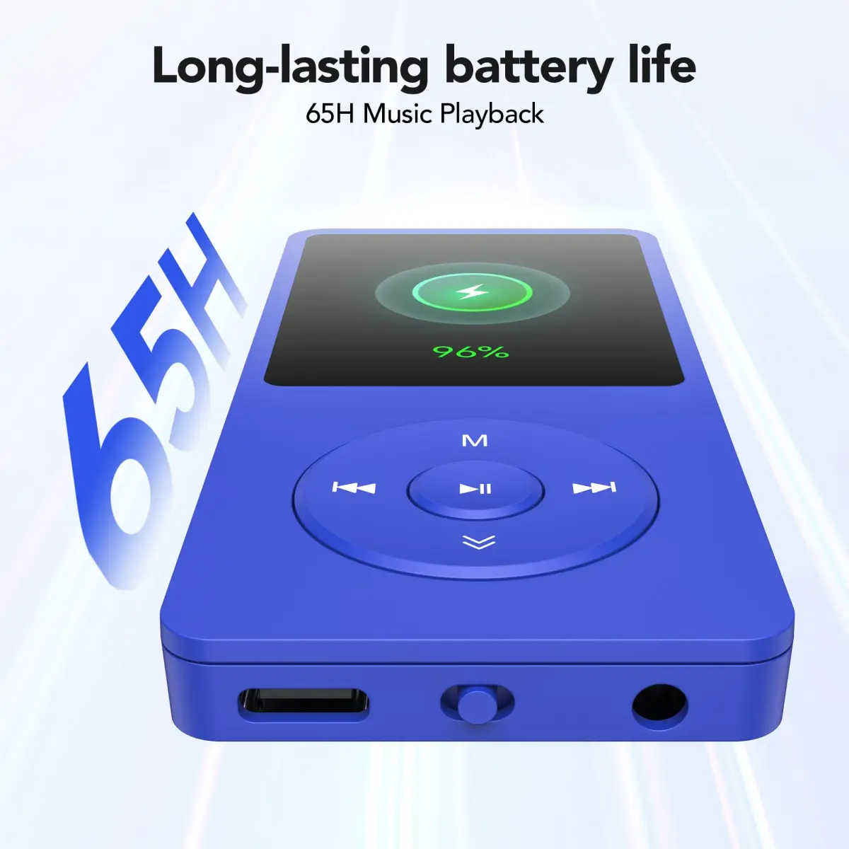 AGPTEK A02PL MP3 Player 64GB Deep Blue | 65 Hours Playback - view 3