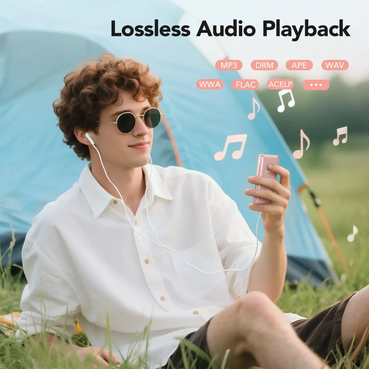 AGPTEK A02PL MP3 Player 64GB Rose Gold | 65 Hours Playback - view 2