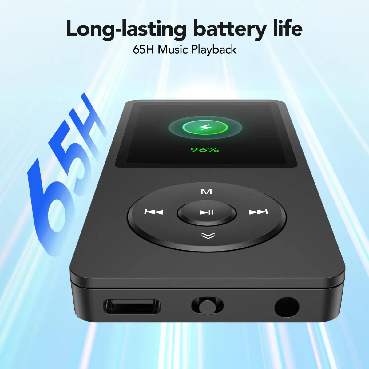 AGPTEK A02PL MP3 Player 64GB | 65 Hours Playback, Black - view 4