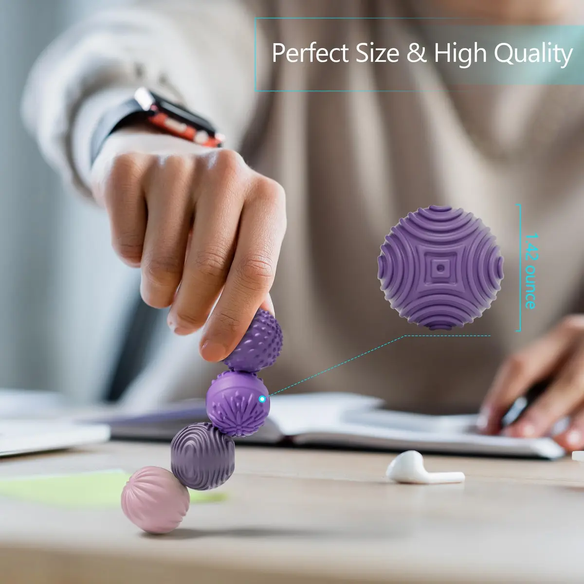 luckdoor Silicone Magnetic Balls Fidget Toys for Adults & Teens | Stress Relief Sensory Gadgets, 4PCS, Compact, Unisex - view 5