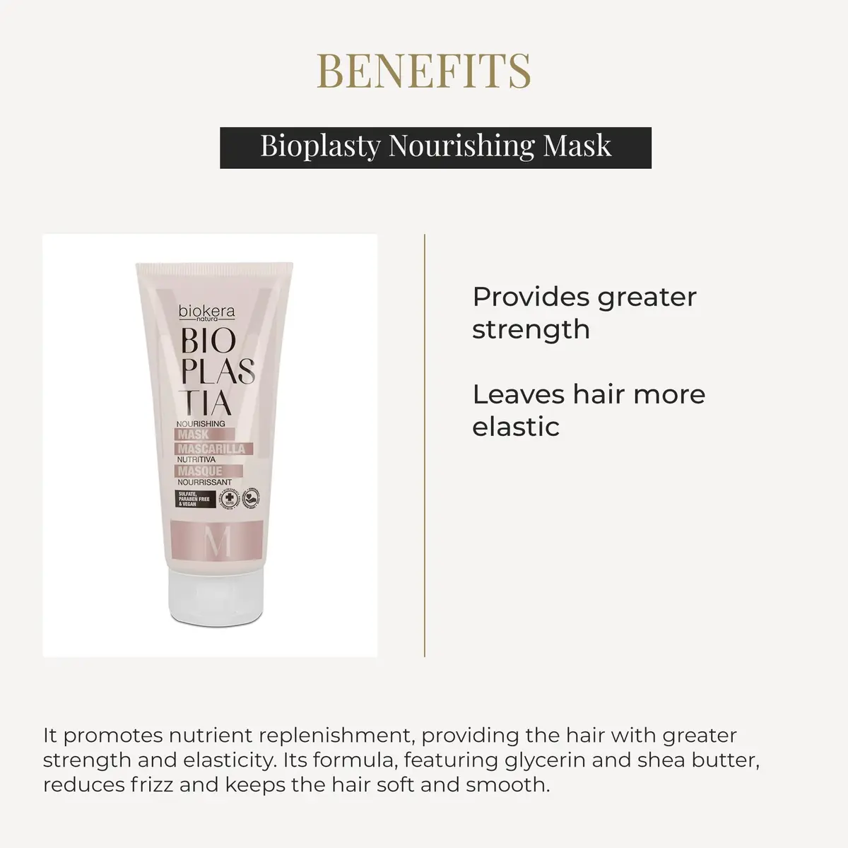 SALERM Nourishing Hair Mask 200 ml | Vegan Keratin & Manketti Oil for Stronger, Elastic Hair - view 3