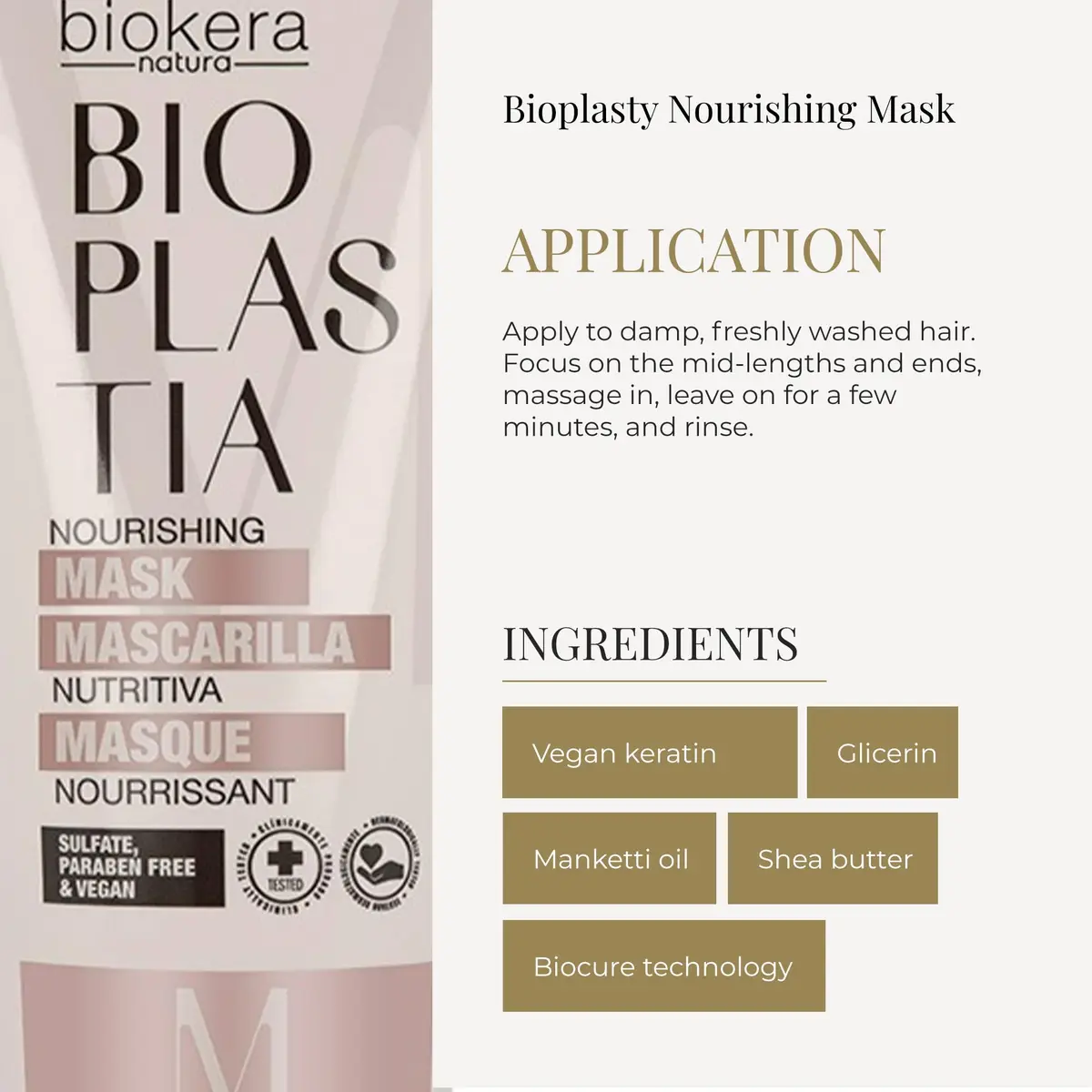 SALERM Nourishing Hair Mask 200 ml | Vegan Keratin & Manketti Oil for Stronger, Elastic Hair - view 4