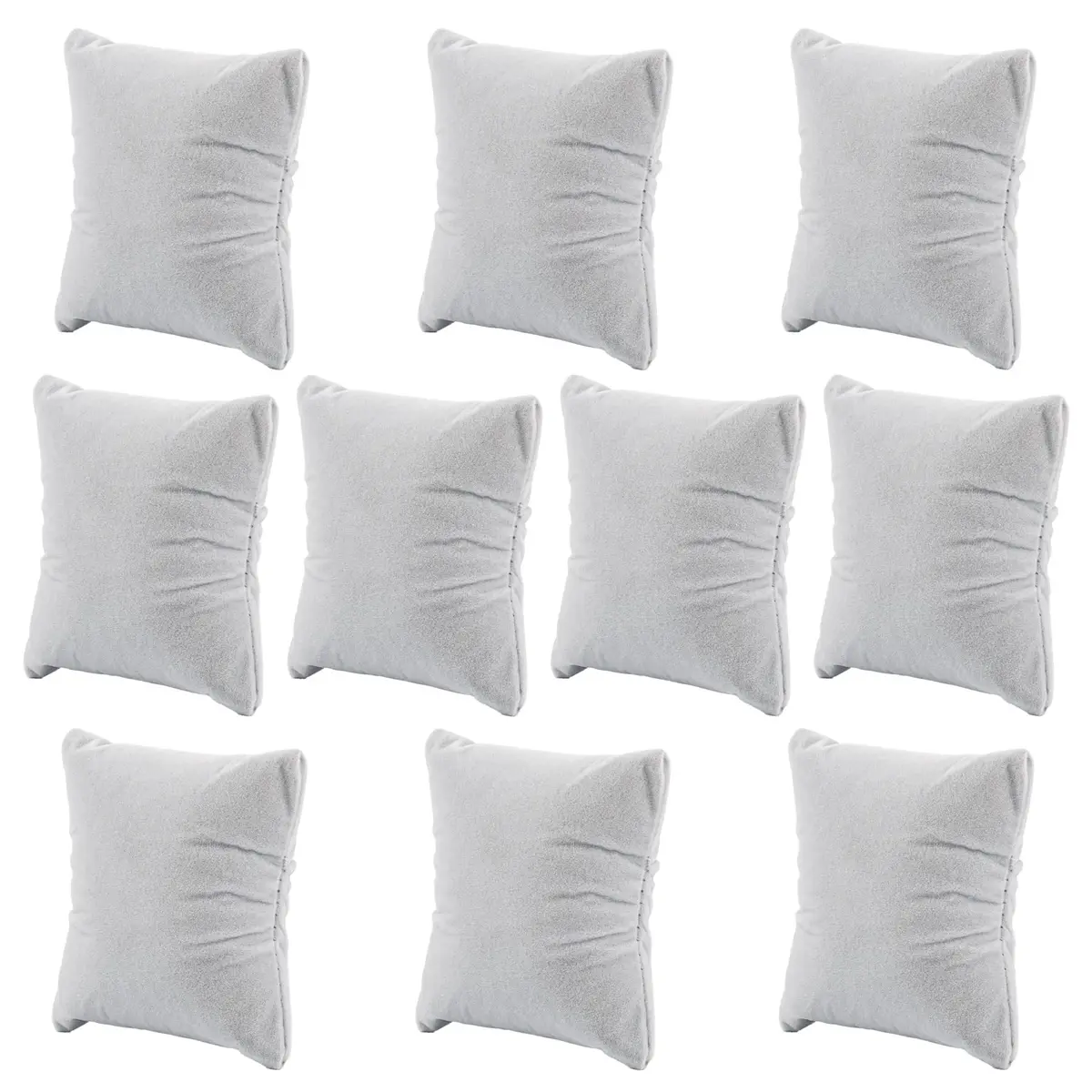 AUEAR Grey Velvet Watch Pillows 10 Pack | Jewelry Display Pillow for Gift Box - main product image