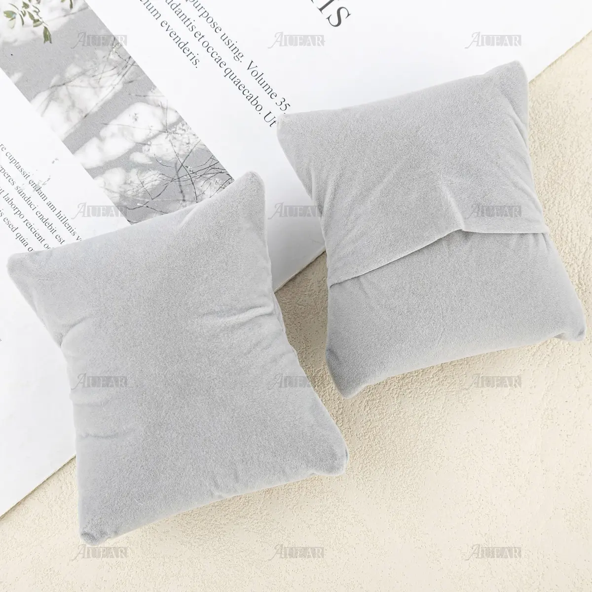AUEAR Grey Velvet Watch Pillows 10 Pack | Jewelry Display Pillow for Gift Box - view 7