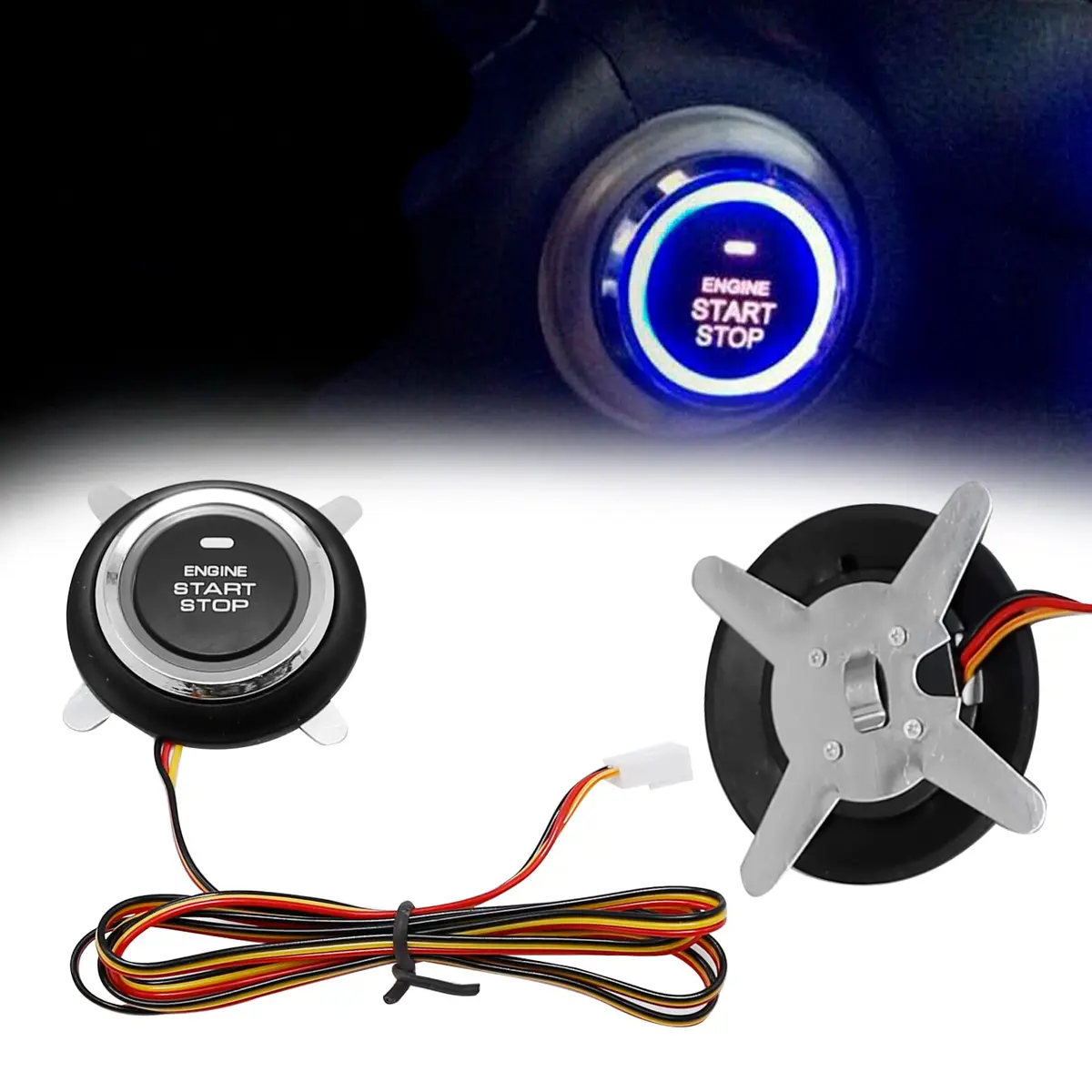 laffoonparts Smart RFID Push Engine Start Button Kit & Keyless Entry System | One Touch Car Start & Anti-Theft (70-120 chars) - view 2