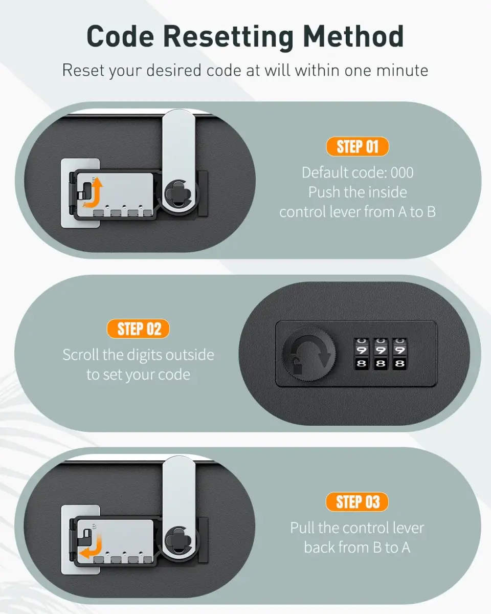 Uniclife Combination Lock Wall Mounted Mailbox with Dual Slots 23.4cm (9.3in) Width | Secure Drop Box for Outside - view 4